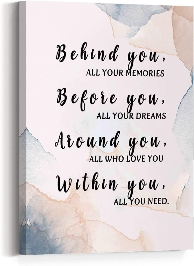 Behind You Inspirational Canvas Wall Art,Motivational Quote Canvas Framed Wall Art Painting Ready to Hang for Kids Teens Home Nursery Bedroom Décor (12 x 15 Inch)