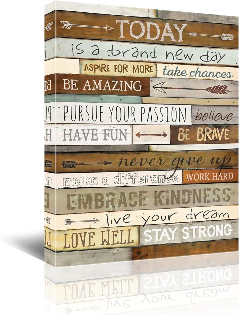 Inspirational Wall Art for Office Quotes Theme Decor Women Motivational Canvas Prints Framed Bathrooms Modern Size 12x16