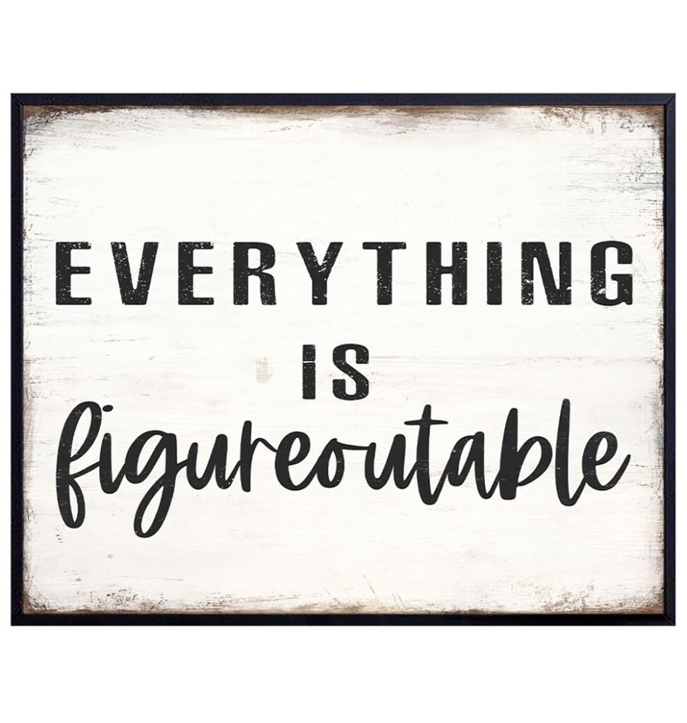 Inspirational Wall Decor - Entrepreneur Wall Art - Positive Quotes Motivational poster - Success Sayings - Encouragement Gifts for Men Women - Home Office Classroom Decor - Everything is Figureoutable